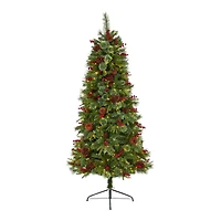 6.5ft. Pre-Lit Norway Mixed Pine Artificial Christmas Tree, Clear LED Lights