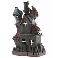 7" Black Cats Haunted House with LED Light