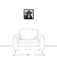 Blue Cow Rollers 12" x 12" Black Framed Canvas