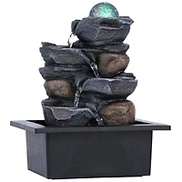 Design Toscano Spinning Orb Calming Tabletop Waterfall Fountain