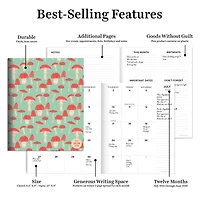 TF Publishing 2025-2026 Magic Mushroom Medium Monthly Planner