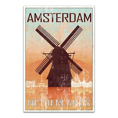 Netherlands Windmill 20" x 30" Canvas Wall Art