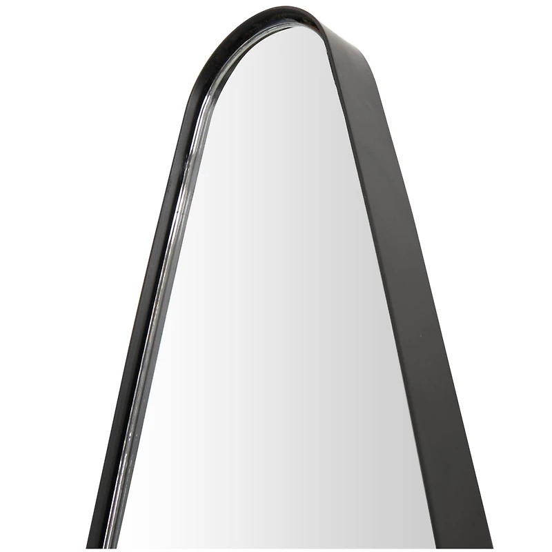 10" x 47" Black Metal  Elongated Oval Wall Mirror Set