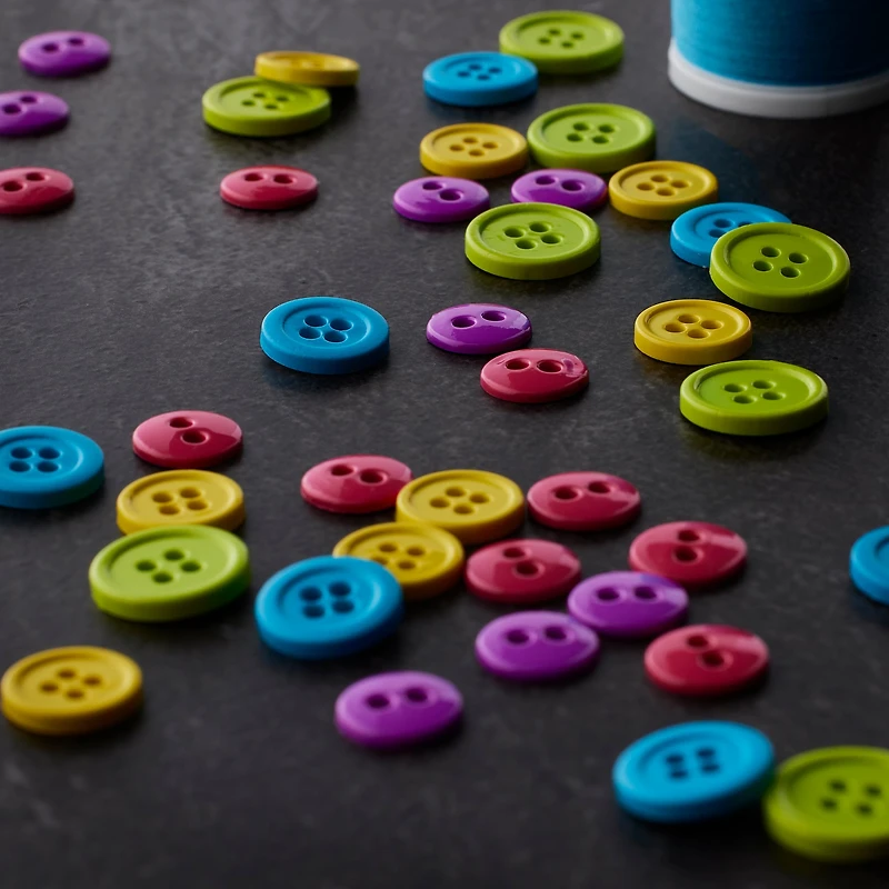12 Packs: 120 ct. (1,440 total) Favorite Findings™ Neon Fun Buttons