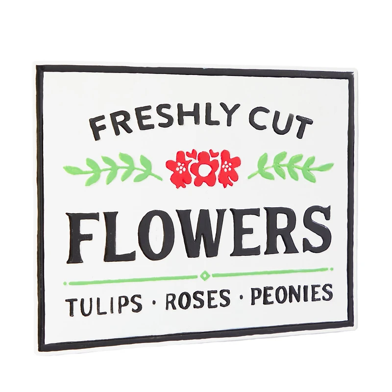 20" White Farmhouse Metal Wall Sign