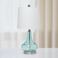 Lalia Home 23" Glass Table Lamp with White Fabric Shade