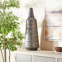 Black Shell Contemporary Vase, 28" x 10" x 10"