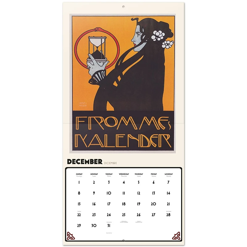 TF Publishing 2024 Art Nouveau Bilingual Wall Calendar