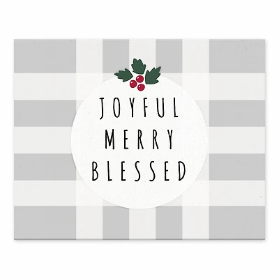 Joyful Merry Blessed 10x8 Tabletop Canvas