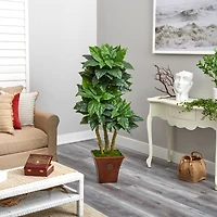 6ft. UV Resistant Bird Nest Tree in Brown Planter