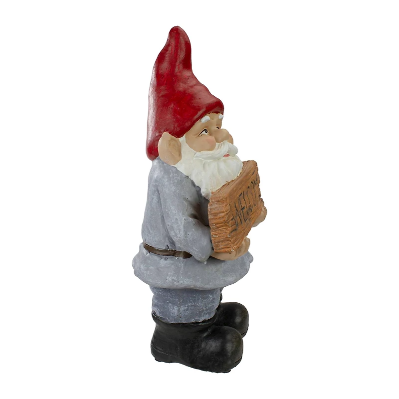 17" Gnome with Welcome Sign Outdoor Garden Statue