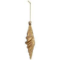 8.5" Shiny Gold Textured Finial Christmas Ornament