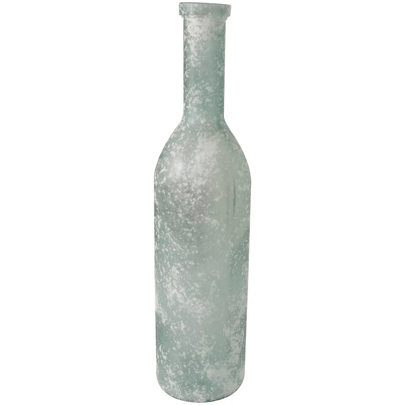 29" Frosted Spanish Bottle Glass Vase