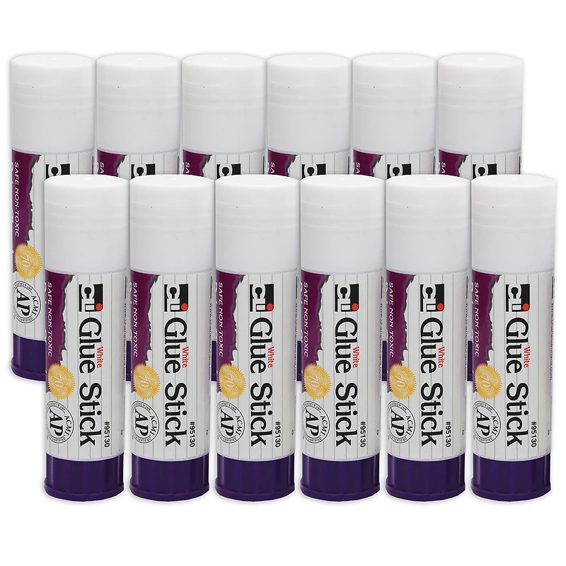 1.3oz. White Economy Glue Sticks, 12ct.