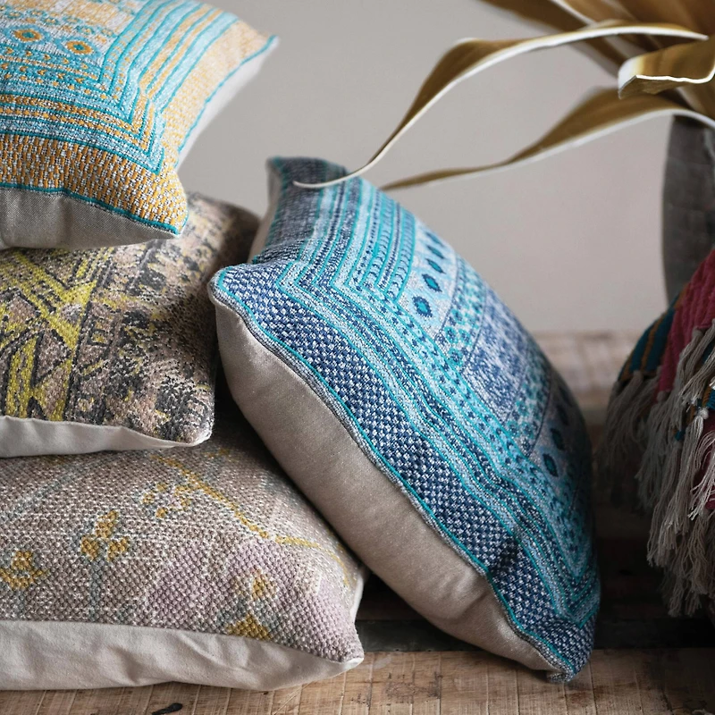 Hello Honey® Yellow Stonewashed Printed Cotton Pillow