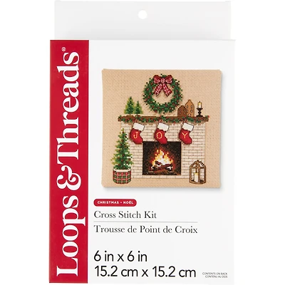 6" x 6" Christmas Mantelscape Cross Stitch Kit by Loops & Threads®