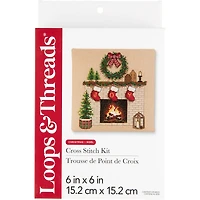6" x 6" Christmas Mantelscape Cross Stitch Kit by Loops & Threads®