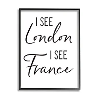 Stupell Industries I See London and France Saying Bathroom Humor Framed Wall Art