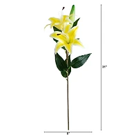 31" Yellow Lily Flower Stems, 3ct.