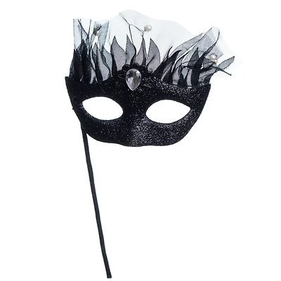 9" Black Glitter Mask Pick by Ashland®
