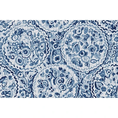Caroline et Bettina Blue Camille Peel & Stick Wallpaper