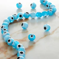 Light Blue Glass Round Beads by Bead Landing