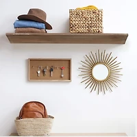 Natural Wedge Wood Floating Wall Shelf