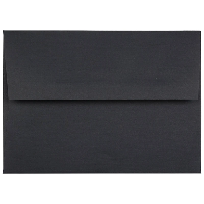 JAM Paper A7 Black Linen Silver Foil Lined Invitation Envelopes