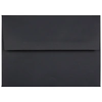JAM Paper A7 Black Linen Silver Foil Lined Invitation Envelopes