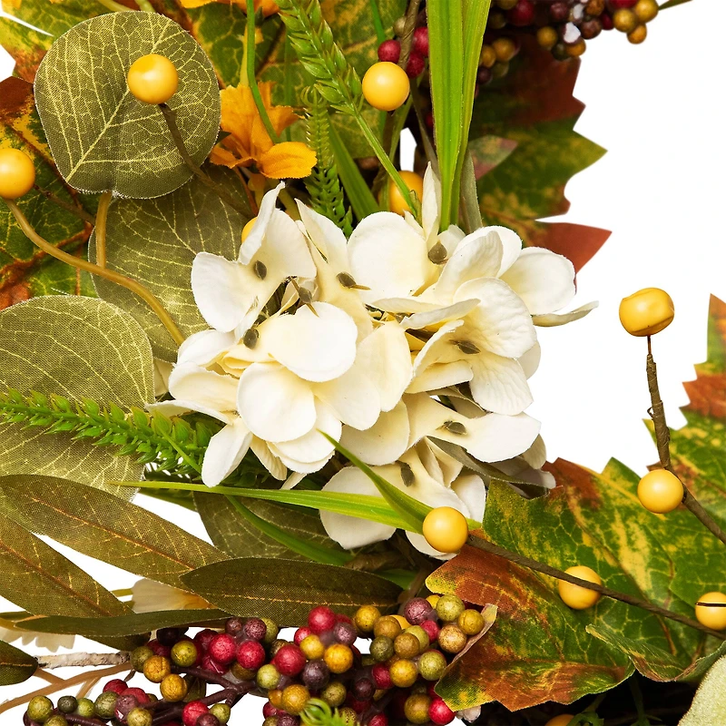 24" Pumpkins & Berries Artificial Fall Harvest Twig Wreath