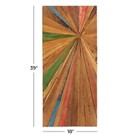 39" Brown Rustic Abstract Teak Wood Wall Decor