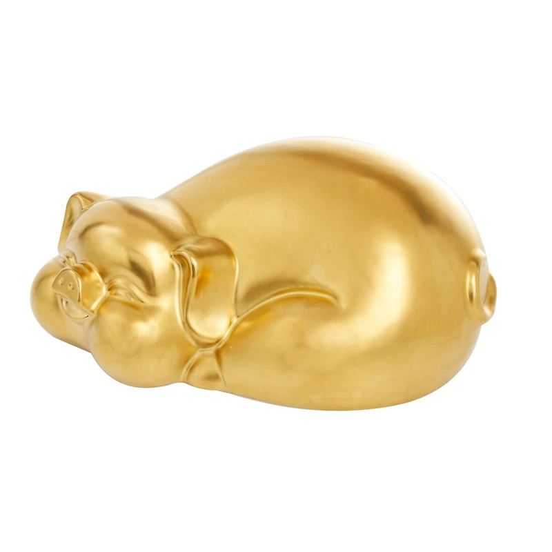 CosmoLiving by Cosmopolitan Gold Porcelain Glam Sculpture, 5" x 13" x 9"