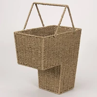 Household Essentials Seagrass & Corn Husk Wicker Stair Basket 