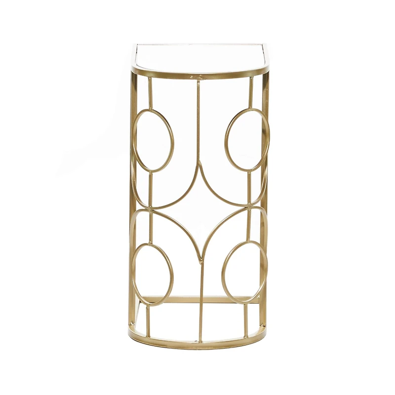24" Gold Contemporary Metal Accent Table