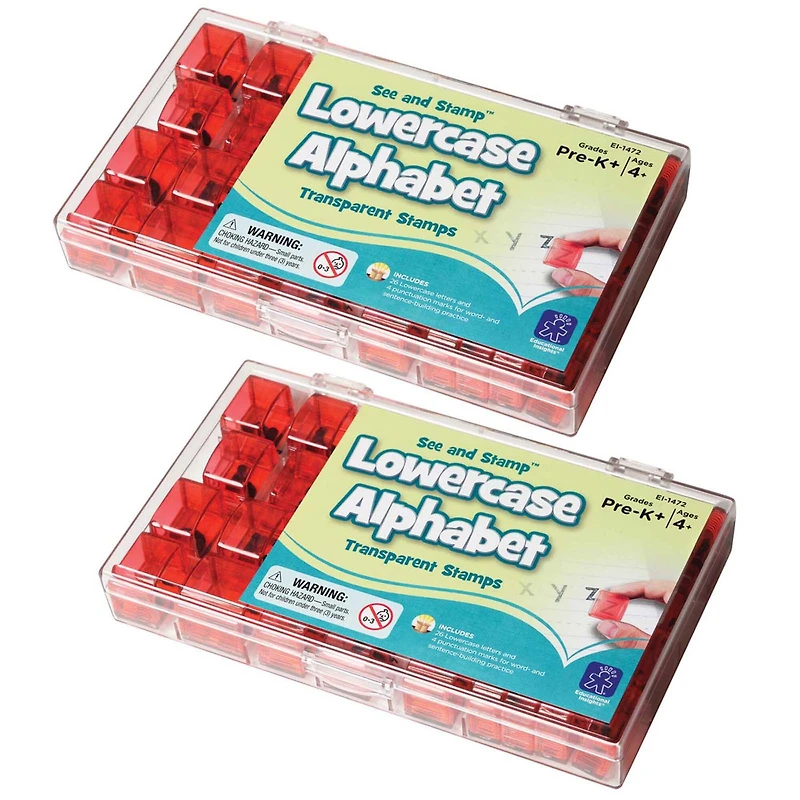 Educational Insights® See and Stamp Alphabet Transparent Stamps, Lowercase 2 Sets of 52