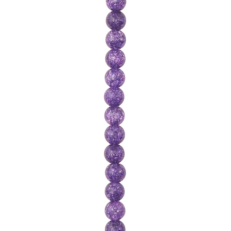 Purple Crackled Quartz Round Beads, 6mm by Bead Landing™