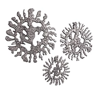 Set of 3 Silver Aluminum Modern Wall Decor, 25" x 25" x 25"