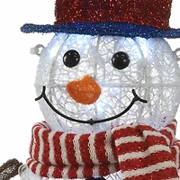 30" Pre-Lit Fabric Snowman