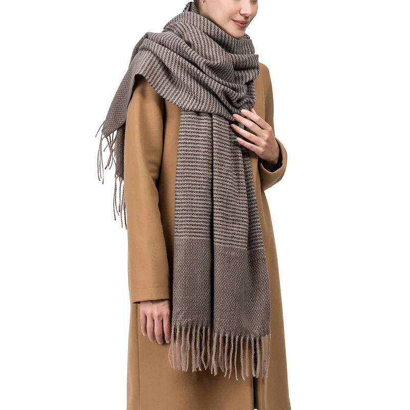 Glitzhome® 73" Gray Scarf with Tassels