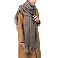 Glitzhome® 73" Gray Scarf with Tassels