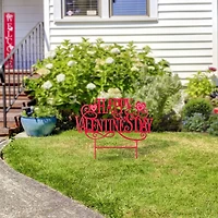 Glitzhome® 23.25" Metal Happy Valentine's Day Yard Stake