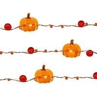 18ct. Warm White LED Pumpkin Icon & Beads String Lights by Ashland®