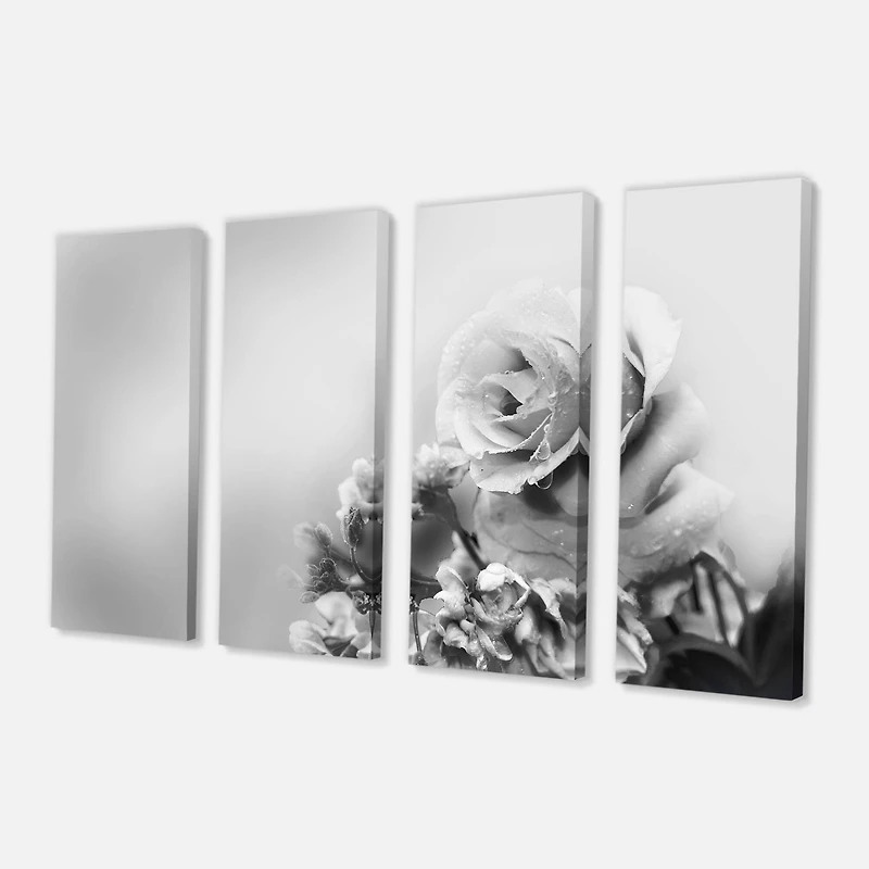 Designart - Black and White Rose in Spring