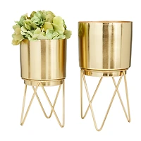 Gold Modern Planter, Set of 2" 6", 6"