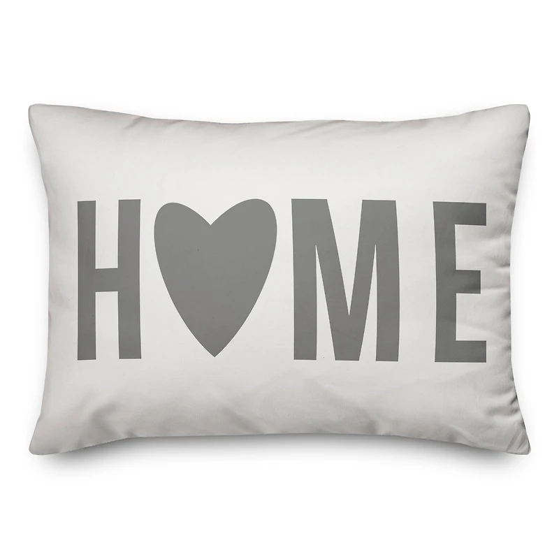 Home Heart Grey Throw Pillow