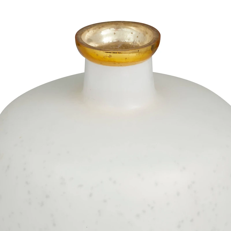 White Glass Glam Vase, 12" x 10" x 10"