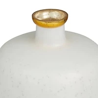 White Glass Glam Vase, 12" x 10" x 10"