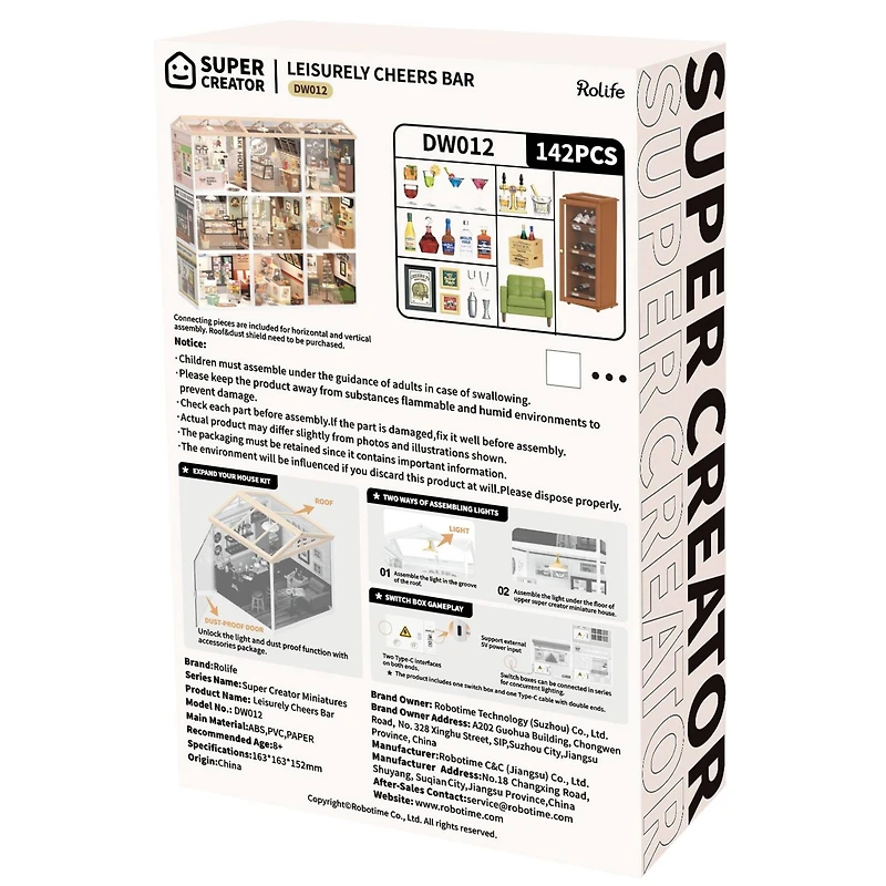 Rolife® Super Creator Leisurely Cheers Bar DIY Miniature Kit