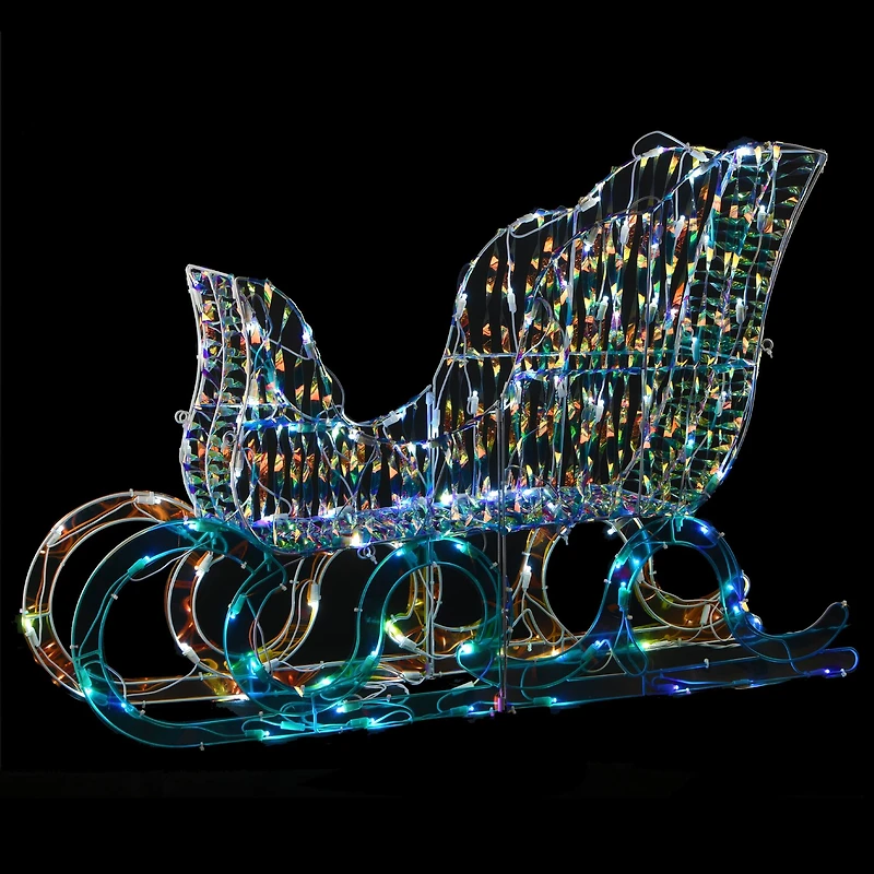 26" 3D Iridescent Sleigh with 105 Cool White UL LED Lights