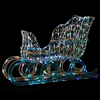 26" 3D Iridescent Sleigh with 105 Cool White UL LED Lights